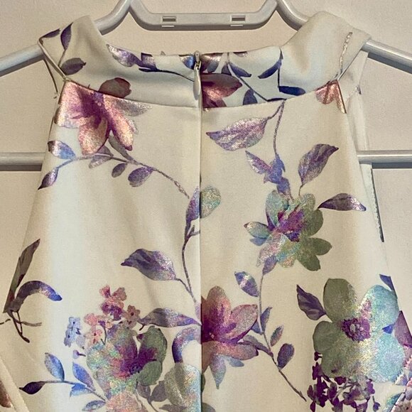 Metallic Floral Halter Gown - Eliza J. - Picture 7 of 10